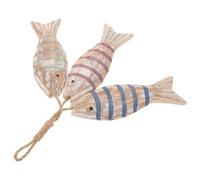TOKIDNY Vintage Wooden Fish Wall Decor Coastal Nautical Sculpture for Lake House Bathroom Nursery Rustic Mediterranean Style Wood Fish Ornament with Antique Finish Easy to Hang Beach Theme