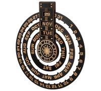 TOKIDNY Wooden Wall Hanging Ornament Perpetual Calendar Rounded Corners Design, Boxwood Material, Easy Installation, Decorative Delicate Details for Restaurant and Home