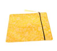 TOKIDNY Yellow Embroidered Silk Buddhist Zen Book Wrap Cloth with Dragon Pattern Scripture Storage Pouch Organizer for Bible Confucian Texts and Documents Pocket Carrier