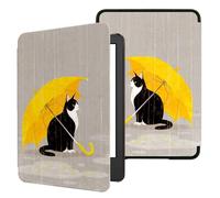 TOKILO 6" Case for Kḭndle 6 inch eReader (11th Gen, 2024/2022 Release), Case for iPad 6" eBook, Ultra Lightweight Slim PU Leather Protective Cover with Auto Wake/Sleep, Cat