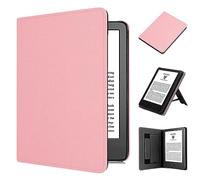 TOKILO Case for 6 inch eReader (11th Generation, 2024/2022 Release), Premium PU Leather Case with Auto Wake/Sleep Wrist Strap, Foldable Stand, Card Slot, Incompatible with iPad 6 Inch eReader, Pink