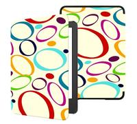 TOKILO Case for All-New 6" eReader (11th Gen, 2022 Release),Ultra Lightweight Slim PU Leather Cover with Auto Wake/Sleep, Not for iPad/Kobo/Sony/iReader 6" E-Book Reader (A-Colorful Circle)