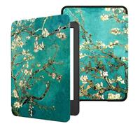 TOKILO Cover for All-New 6" eReader (11th Gen, 2024 Release), Ultra Lightweight Slim PU Leather Cover with Auto Wake/Sleep, N Fit for Samsung 6" eBook-Reader, Apricot Blossom