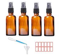 ToKinCen 4 X 50ML Amber Glass Spray Bottles, Empty Fine Mist Spray Bottle Refillable Reusable Travel Spray Bottles for Perfume, Cosmetic Sprays, Cleaning