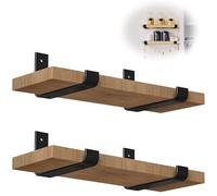 ToKinCen Heavy Duty Shelf Brackets, 4 Pack Brackets for Shelves Black Industrial Metal Shelf Bracket Metal L Shape Right Angle Corner Bracket for Scaffold Board with Screw and Anchors