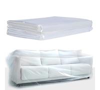 ToKinCen sofa cover 3 seater,sofa protective bag cover, plastic sofa cover, transparent sofa dust cover, water resistance, large heavy furniture bed sofa protector 300 x 200cm (2 pieces)