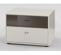 Tokio Bedside Cabinet - 2 Drawer - Champagne - Chrome Handle