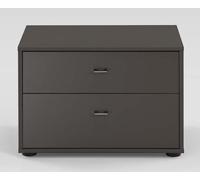 Tokio Bedside Cabinet - 2 Drawer - Havana - Silver Handle