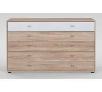 Tokio Chest - 5 Drawer - Rustic Oak - Silver Handle