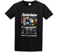 Tokio Hotel 19Th Anniversary 2001-2020 Thank You for The Memories Men's Cotton Shirt Tee Black