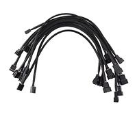 Tokiudeeir 10PCS 4 Pin PWM Fan Extension Power Cable Connector Case Male to Female Extending Cables Compatible with 4 Pin/3Pin Fan