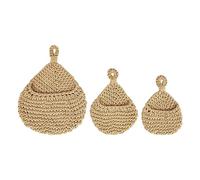 Tokiudeeir 3Pcs Boho Hanging Basket, Wall Hanging Fruit Basket for Storage, Vegetable Keeper for Potato, Onion Garlic