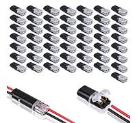 Tokiudeeir 50PCS Double-Wire Plug-in Connector with Locking Buckle,Pluggable Connectors 2 Pin 2 Way Universal Compact Wire Terminal