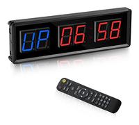Tokiudeeir Gym Timer,LED Interval Timer Digital Countdown Wall Clock Fitness Timer,1.5Inch Digits Down/Up Clock Stopwatch for Home