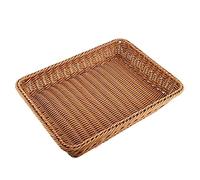 Tokiudeeir Wicker Storage Basket, Brown Woven Tabletop Food Shop Display Basket
