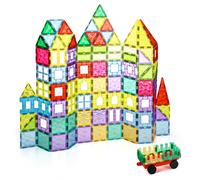 Tokky 100PCS Magnetic Tiles Diamond-Cut Reflective Design, 3D Crystal Effect Building Set, Strong Magnetic Structure, STEM Educational Toy, ABS Safe Material, Gift Box CPL087