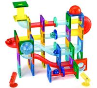 Tokky 3D Transparent Magnetic Tiles Set, 110-Piece Light-Up Marble Run, STEM Educational Building Toy, Strong Magnetic Design, ABS Safe Material, Creative Construction Set, Gift Box Packaging G025
