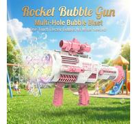 Tokky Bubble Makers Magical Pink Rocket Launcher Bubble Gun-Pink Big