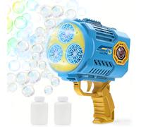 TOKKY Children's Electric Bubble Gun, 36-Hole High-Density Bubbles, Leak-Proof Design, Large-Capacity Bubble Bottle, Colorful Lights, Comes with Replacement Bubble Liquid, Easy-to-Install Bubble Toy, 