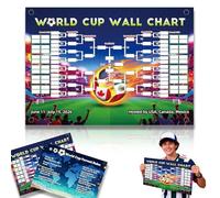 TOKLYUIE for World Cup Schedule Poster World Cup Merchandise Double Sided Printing No Crease Waterproof Erasable 2026 Football Tournament Schedule and Team Info Chart Poster Gifts for Soccer Fans