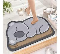 TOKLYUIE Super Absorbent Bath Mat,Cute Cartoon Bathroom Entrance Anti-slip Mats, Household Bathroom Absorbent Floor Mats Toilet Quick-drying Cushions, Bathroom Floor Mat, Shower Mat (50x80 cm, Koala)