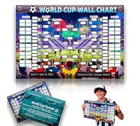 TOKLYUIE World Cup Schedule Poster 2026 Double-Sided Tear-Resistant Printing Team Info Chart Soccer Tournament Wall Chart Gift for Fans