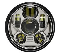 ToKnoMe 5-3/4 5.75 inch Headlight LED Compatible with Harley Davidson Dyna Sportster Iron 883 1200 Low Rider XLH883 Super Glide Softail Custom XLH1200 Forty-Eight SuperLow Street 500 750(Chrome)