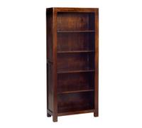 Toko Dark Mango Large Open Bookcase - Solid Mango Wood - L34 x W75 x H175 cm Indian Hub Brown One Size