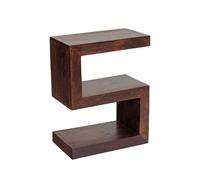 Toko Dark Mango S Shaped Display Unit - Solid Mango Wood - L30 x W45 x H60 cm Indian Hub Brown One Size