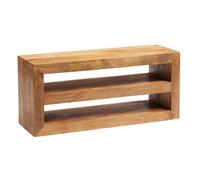 Toko Light Mango Open Media Unit - Solid Mango Wood - L35 x W107 x H48 cm Indian Hub Brown One Size