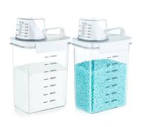 Tokokimo Pack of 2 Washing Powder Storage, Laundry Powder Storage Detergent Dispenser, Laundry Room Organization Detergent Container for Fabric Softener Scent Booster, 1800ml / 2pcs
