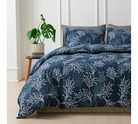 Tokokimo Super King Duvet Set Blue Bedding Set - Reversible Color Super King Size Duvet Cover Sets 260x220 cm with 2x Envelope Pillowcases Soft Microfibre Floral Bedding, Floral