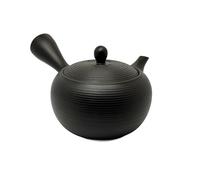 Tokoname Ware Black Yohen Round Shape Sendan Kyusu Teapot(Japan Import)