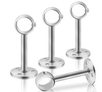 TOKPLNU Ceiling Curtain Pole Brackets, Heavy Duty Metal Curtain Rail Brackets 4 Pack Silver Ceiling Curtain Rod Bracket Holder Support with Screws for 25mm Poles