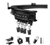 TOKPLNU Curtain Rail, Flexible Ceiling Curtain Track 3m Black Bendable Curved Ceiling Track for Curtains, Wall or Ceiling Mounted Curtain Tracks and Fittings, Shower RV Curtain, Room Divider