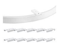 TOKPLNU Curtain Track Ceiling Mounted Brackets for Flexible Bendable Curved Curtain Rail, Stainless Steel, 10 Pcs White