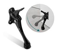 TOKPLNU Kick Down Door Stop, 4 Inch Long Black Kick Down Door Stopper Heavy Duty Kick Down Door Stay Holder with Rubber Tip & Spring for Patio Outdoor Gate, Keep Door Open