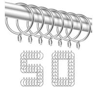 TOKPLNU Large Curtain Ring, 50Pack Metal Curtain Rings 38mm Silver Curtain Pole Rings Eyelet Curtain Hanging Rings for 35mm Drapery Rod