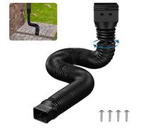 TOKPLNU Rain Gutter Downspout Extension Flexible Down Spout Extender, Black Drain Pipe Downspout Extender, Gutter Connector Rainwater Drainage Pipe, Extendable from 19.7 to 58 Inch, 1 Pack
