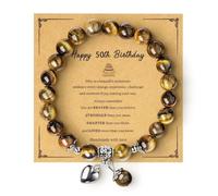 TOKSAM 13th 16th 21st 30th 40th 50th 60th 70th Birthday Gifts for Women, Beaded Bracelets Christmas Gifts for Women Sister Mom Daughter Grandma Wife Granddaughter, One size, Stone, no gemstone