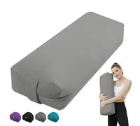 TokSay Yoga Bolster Pillow - Extra Firm & Supportive for Yin, Restorative, and Prenatal Yoga - Soft, Durable, and Machine Washable (Grey)