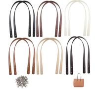 TOKSEO Pack of 12 Bag Handles PU Bag Handles Leather Shoulder Straps 60 cm Removable Replacement Handbag Accessories Bag Straps with 48 Rivets for Handbag Purses (6 Colours)