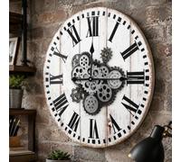 TOKTEKK 24 inch Large Decorative Wall Clock (White)