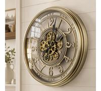 TOKTEKK Moving Gears Wall Clock, Bronze, 53.5cm