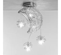 TOKTOP Moon Star LED Ceiling Light with 5 Bulbs Ceiling Lighting Decoration for Children's Room, White Light