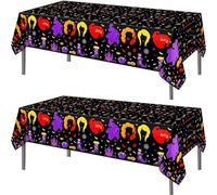 TOKYMOON 2 Pack of Disposable 54x87In Tablecloths Halloween Hocus Pocus Themed Party Decorations Tablecover for Halloween Birthday Party Decorations