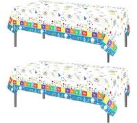 TOKYMOON 2 Pack of Disposable Science Laboratory Themed 54x87In Tablecloths Party Table Cover for Kids Baby Shower Mad Sciencist Science Birthday Party Suppliesds Birthday Baby Shower