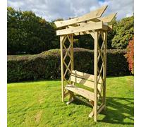 Tokyo 4ft Wooden Arch with Ashcombe Bench - L60 x W180 x H222 cm Churnet Valley Garden Furniture Ltd Brown One Size