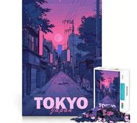 Tokyo Aesthetic City Adults Puzzles 1000 Piece Jigsaws Brain Teaser Home Pastime Image Assembly Memorable Gift 38x26cm