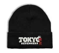 Tokyo Anime Japan Manga Kanji Embroidered Unisex Winter Hat Beanie Black